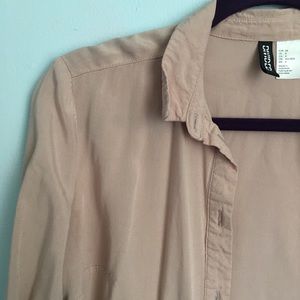 H&M Divided Button Down Blouse - Dusty Pink